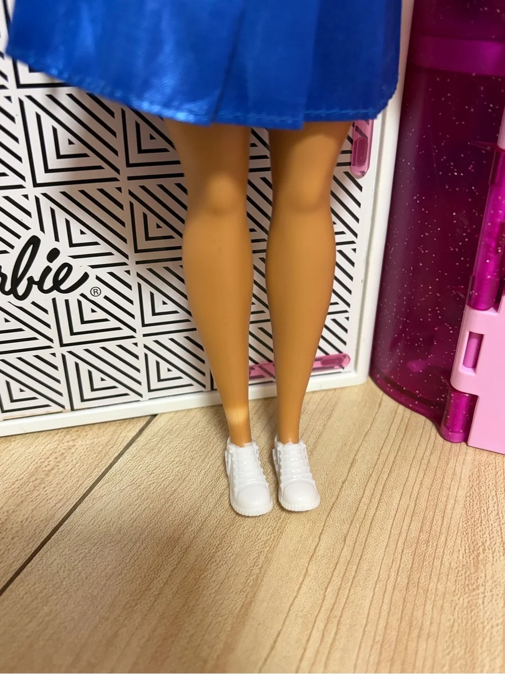 Barbie Doll in Shiny Blue Satin Jacket and Skirt